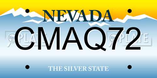 CMAQ72 Nevada License Plate