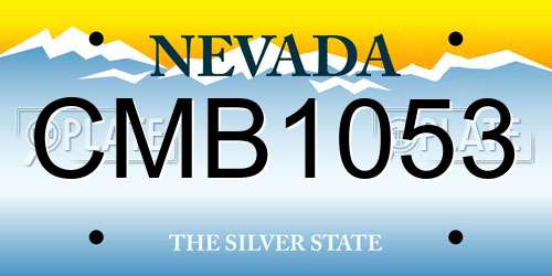 CMB1053 Nevada License Plate