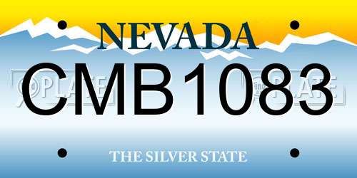 CMB1083 Nevada License Plate