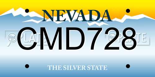 CMD728 Nevada License Plate