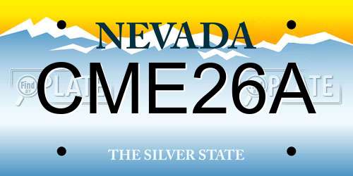 CME26A Nevada License Plate