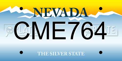 CME764 Nevada License Plate