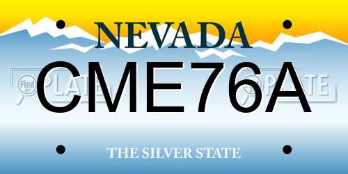 CME76A Nevada License Plate