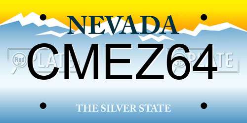 CMEZ64 Nevada License Plate