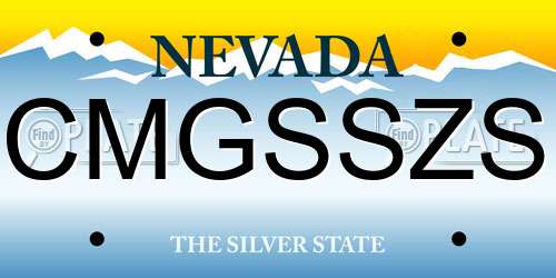 CMGSSZS Nevada License Plate