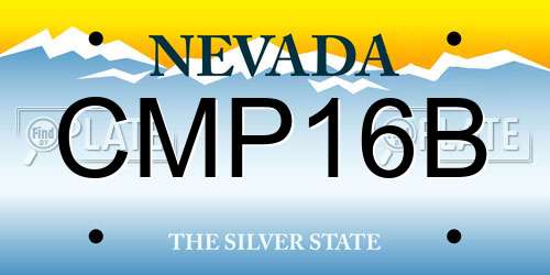 CMP16B Nevada License Plate