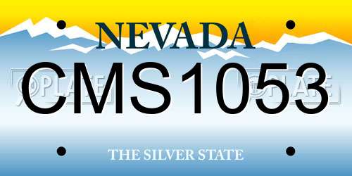 CMS1053 Nevada License Plate
