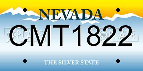 CMT1822 Nevada License Plate