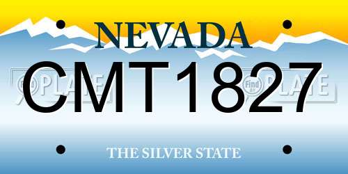 CMT1827 Nevada License Plate