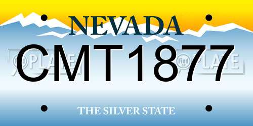 CMT1877 Nevada License Plate