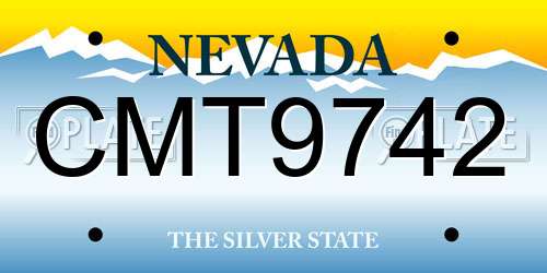 CMT9742 Nevada License Plate