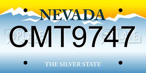 CMT9747 Nevada License Plate