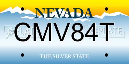 CMV84T Nevada License Plate
