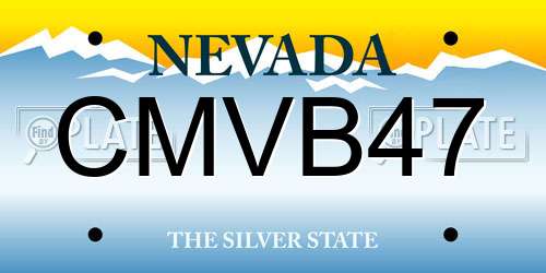 CMVB47 Nevada License Plate