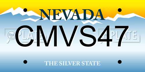 CMVS47 Nevada License Plate