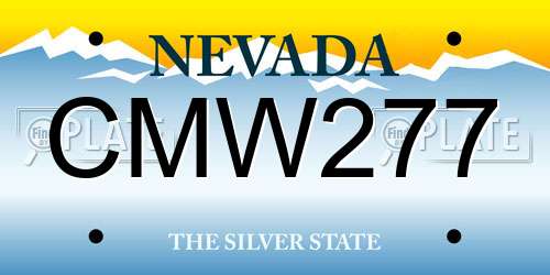 CMW277 Nevada License Plate