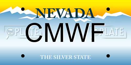 CMWF Nevada License Plate