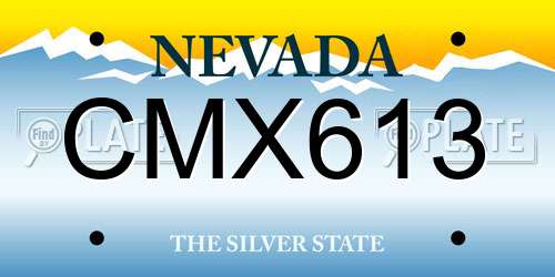 CMX613 Nevada License Plate