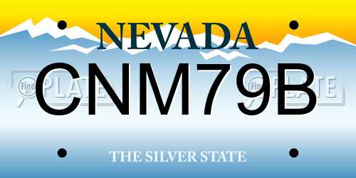 CNM79B Nevada License Plate
