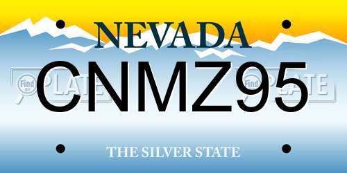 CNMZ95 Nevada License Plate