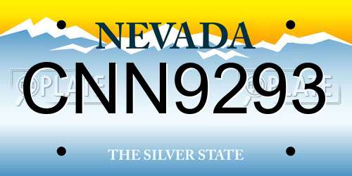 CNN9293 Nevada License Plate
