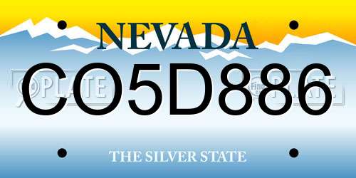 CO5D886 Nevada License Plate