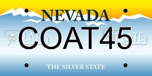 COAT45 Nevada License Plate