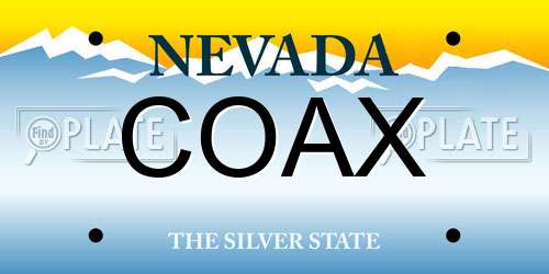 COAX Nevada License Plate