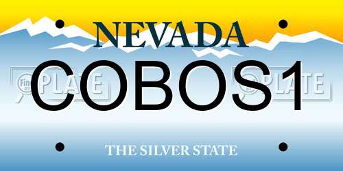 COBOS1 Nevada License Plate