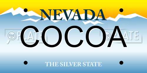 COCOA Nevada License Plate