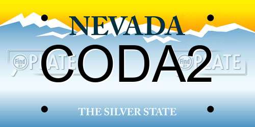 CODA2 Nevada License Plate