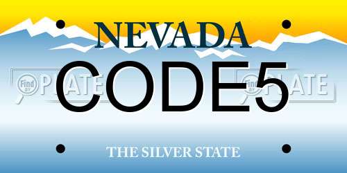 CODE5 Nevada License Plate