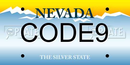 CODE9 Nevada License Plate