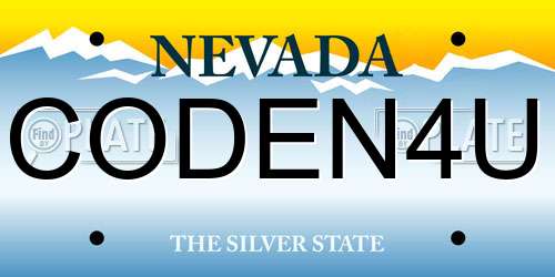 CODEN4U Nevada License Plate