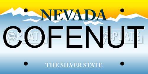 COFENUT Nevada License Plate