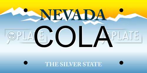 COLA Nevada License Plate