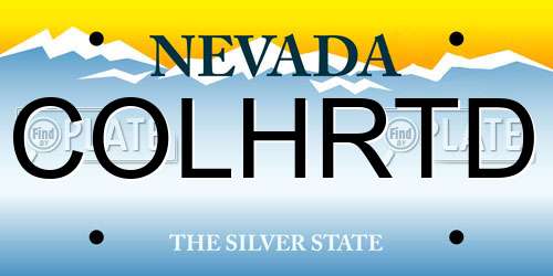 COLHRTD Nevada License Plate