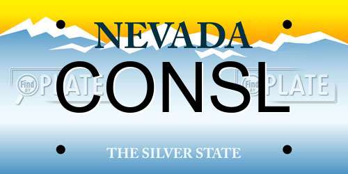 CONSL Nevada License Plate