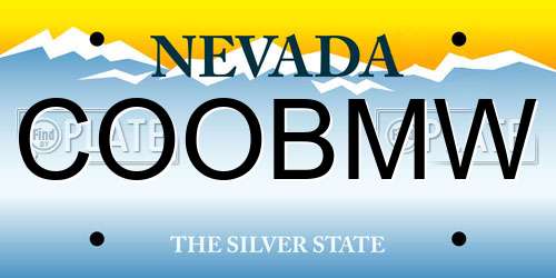 COOBMW Nevada License Plate