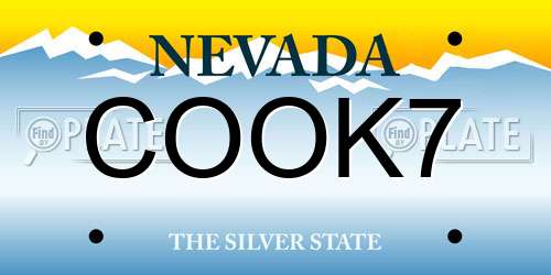 COOK7 Nevada License Plate