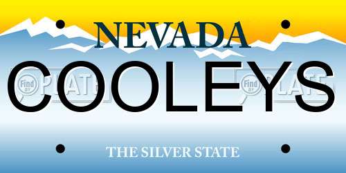 COOLEYS Nevada License Plate