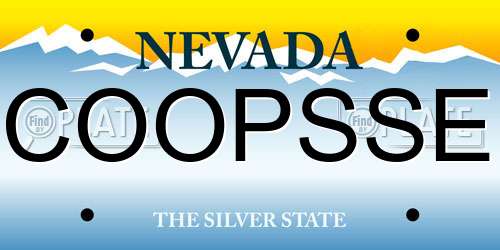 COOPSSE Nevada License Plate