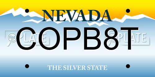 COPB8T Nevada License Plate
