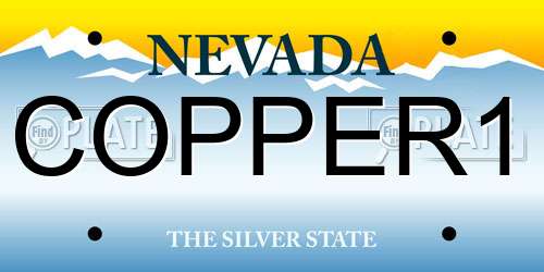COPPER1 Nevada License Plate