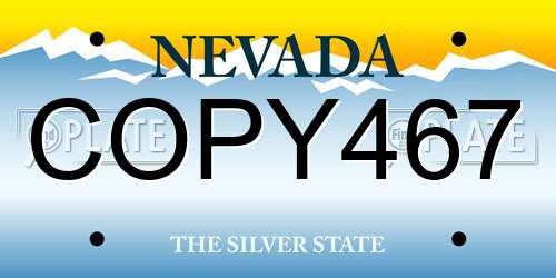 COPY467 Nevada License Plate