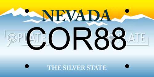 COR88 Nevada License Plate