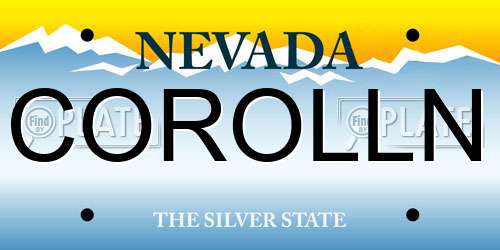COROLLN Nevada License Plate