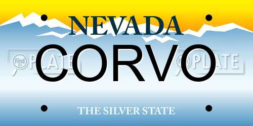 CORVO Nevada License Plate
