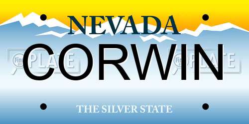 CORWIN Nevada License Plate