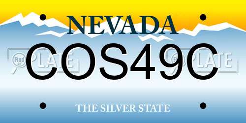 COS49C Nevada License Plate